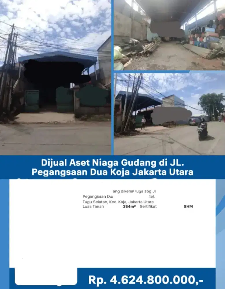 Dijual Gudang Pegangsaan Dua Raya