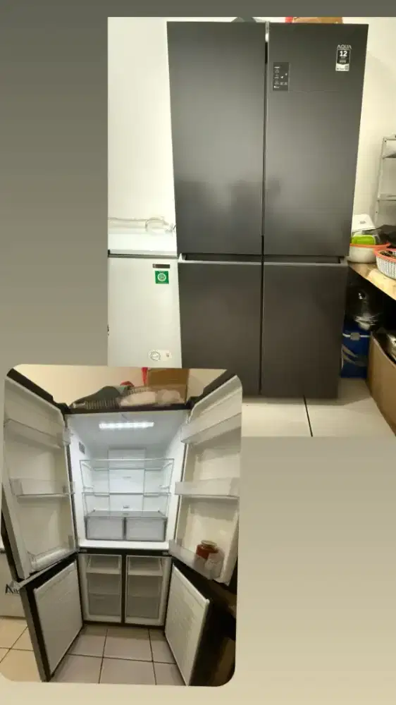 DI JUAL MURAH!KONDISI 99.9%MULUS  Kulkas AQUA 4Pintu Multidoor