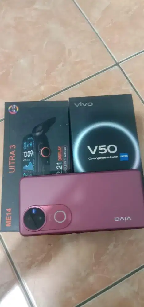 hp vivo v 50 red no minus masih lengkap semua