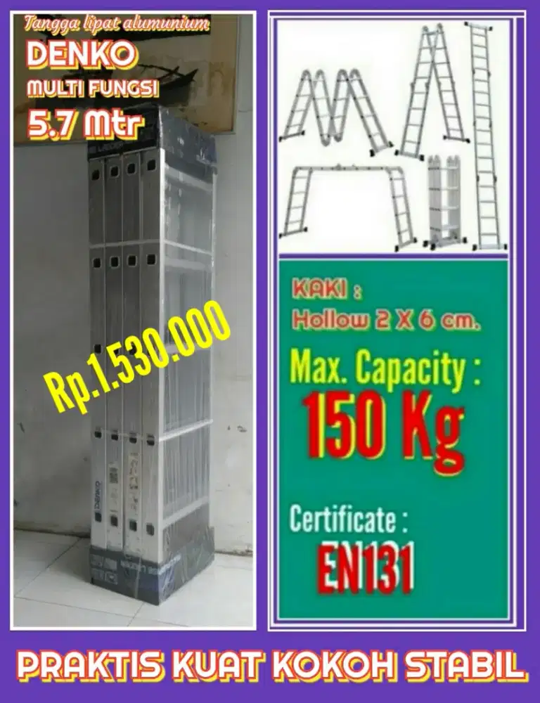 Tangga lipat alm MULTI FUNGSI 5.7 Mtr.