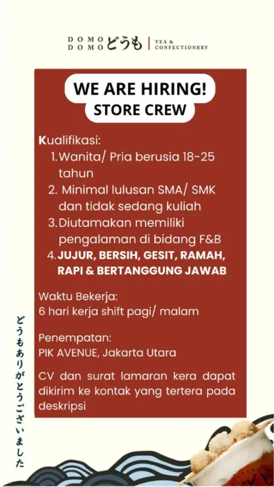 Store Crew DOMODOMO PIK
