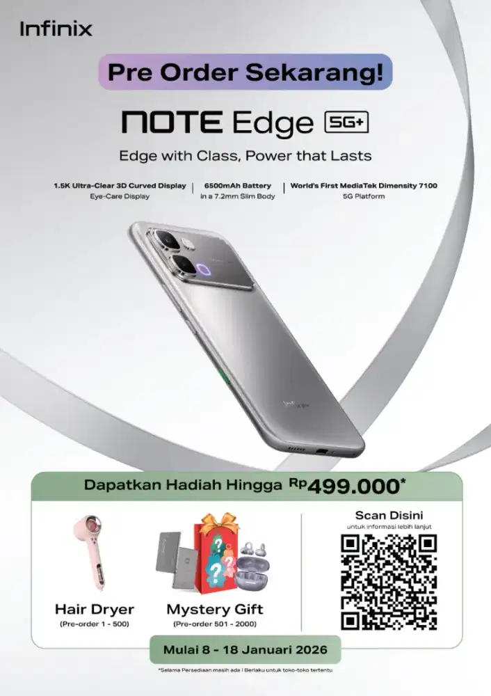OPEN PRE ORDER INFINIX NOTE EDGE 5G+ 8/256 NEW GARANSI RESMI