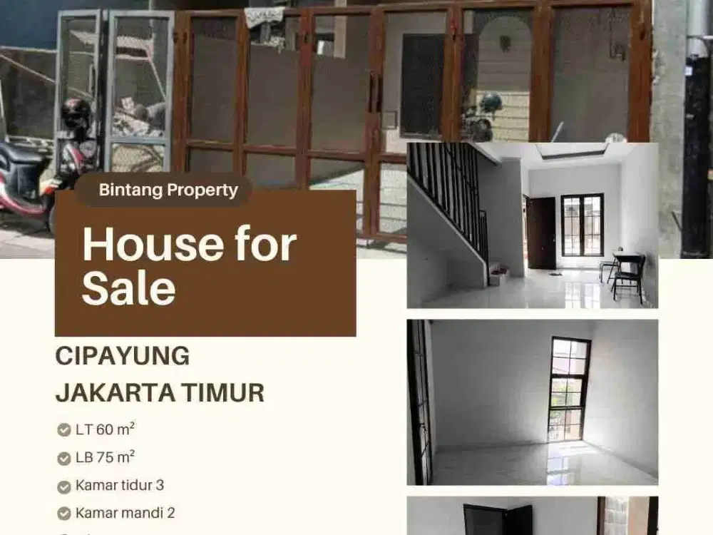 Dijual Rumah Baru bisa untuk usaha di Cipayung Jakarta Timur