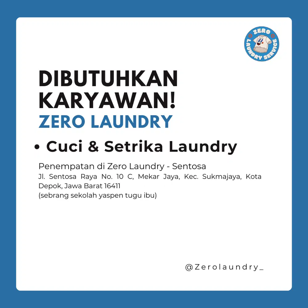 Lowongan Cuci & Setrika Laundry