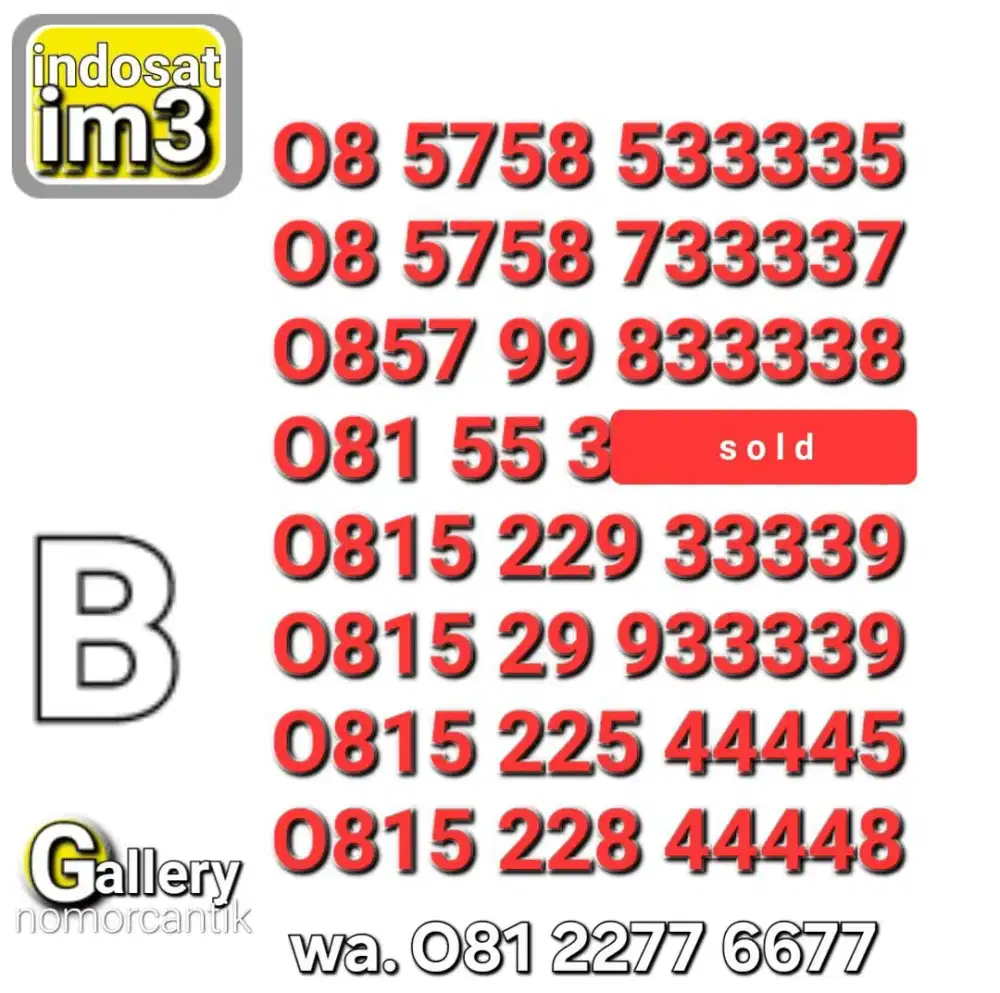 Nomor im3 3333x _ 4444x