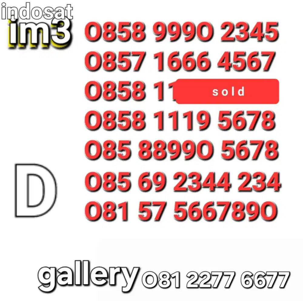 Nomor im3 seri urut naik