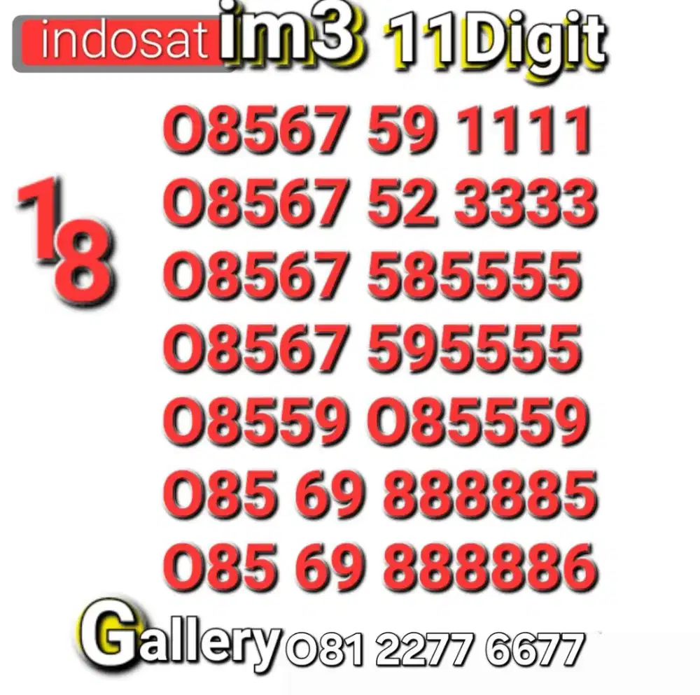 Nomor im3 11digit 5555