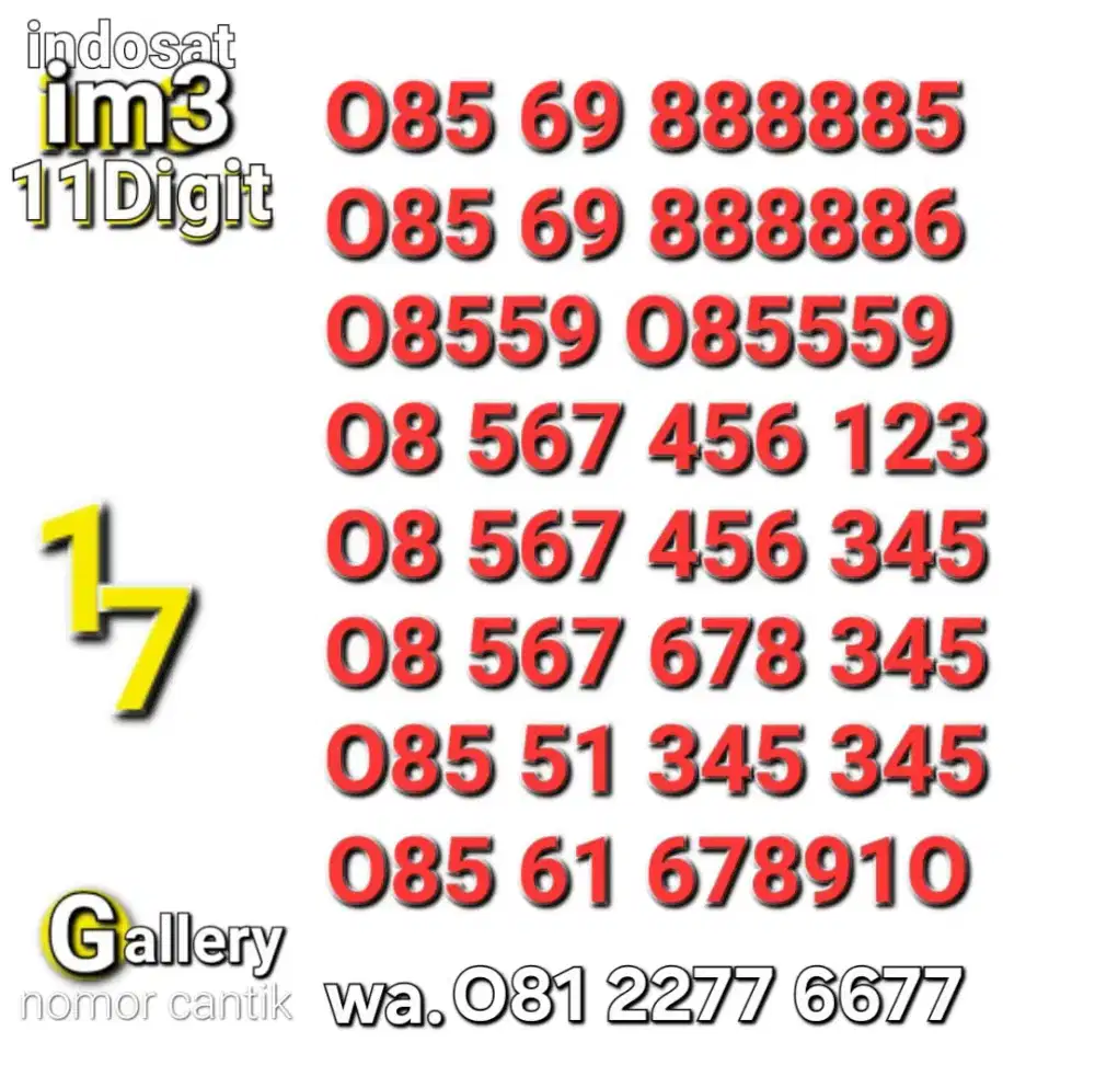 Nomor indosat 11digit - im3 11digit