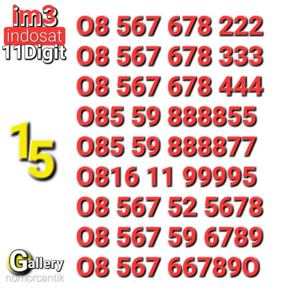 Nomor im3 11digit 222 _ 6789