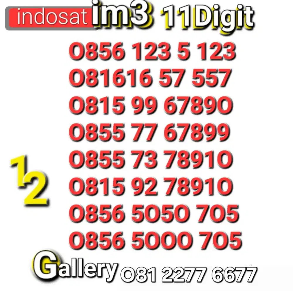Nomor im3 11digit 7O5