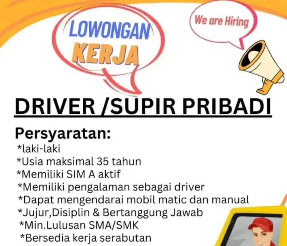 Dicari Supir Pribadi