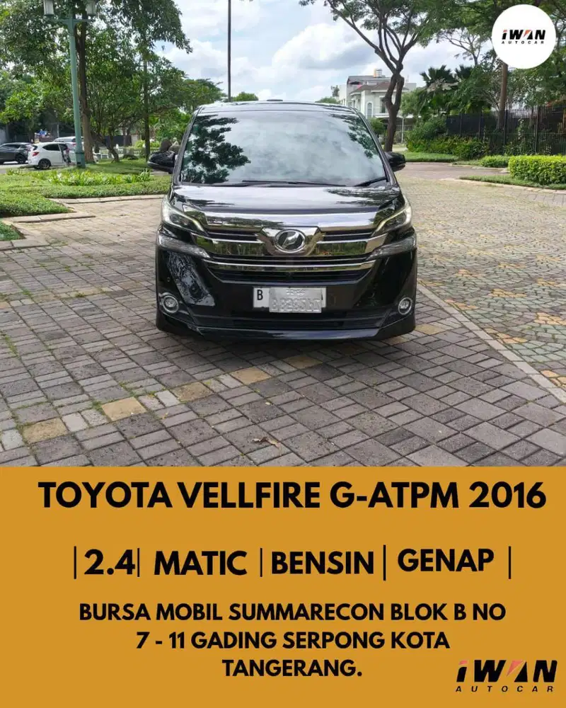 TOYOTA VELLFIRE G ATPM 2.5 AT 2016