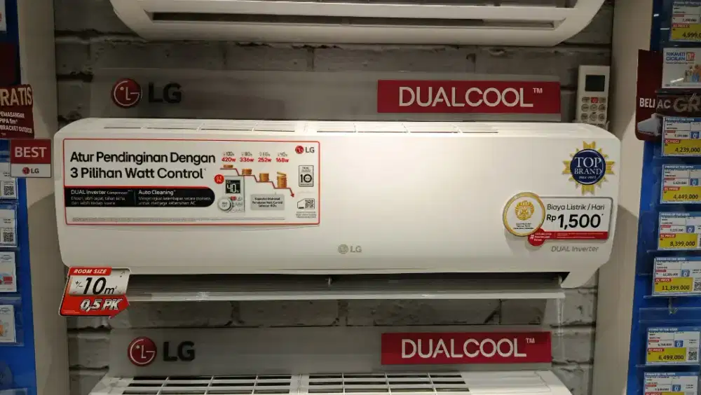 LG AC 1/2 PK INVENTER WHITE BISA CASH/DEBIT/CICILAN