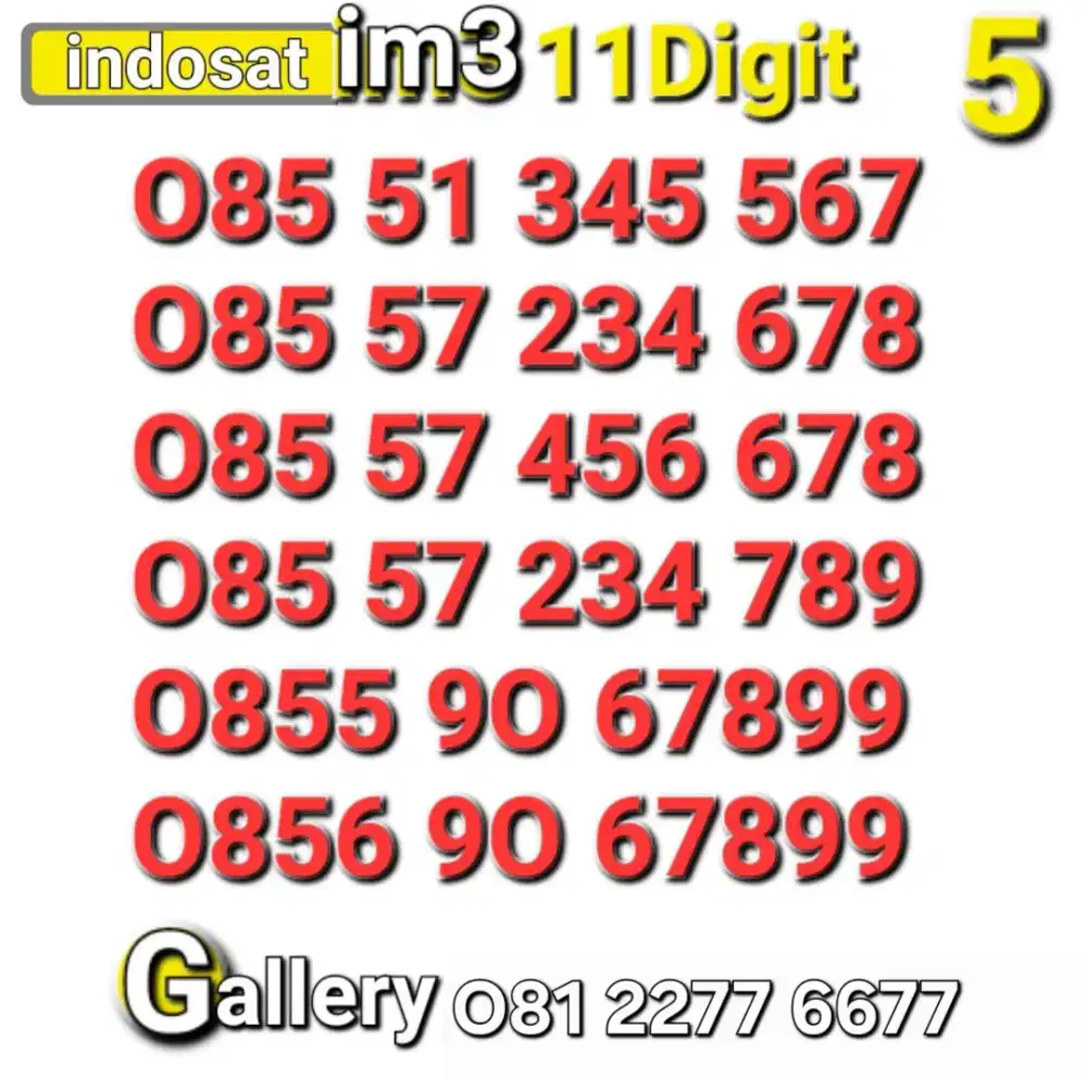 Nomor im3 11digit double urut