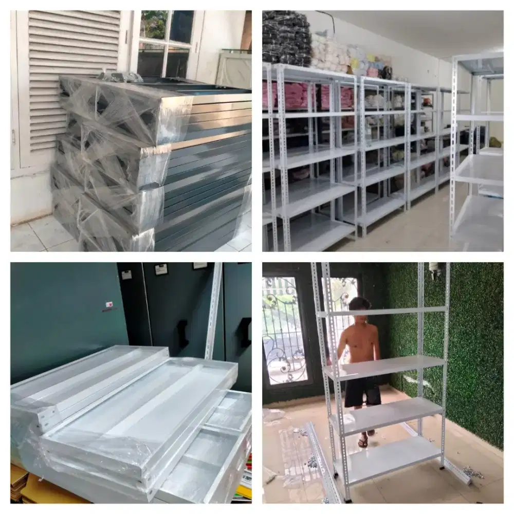 Rak besi siku lubang  Tebal 
5 & 4 susun 100x40x200cm 
Bayarr COD