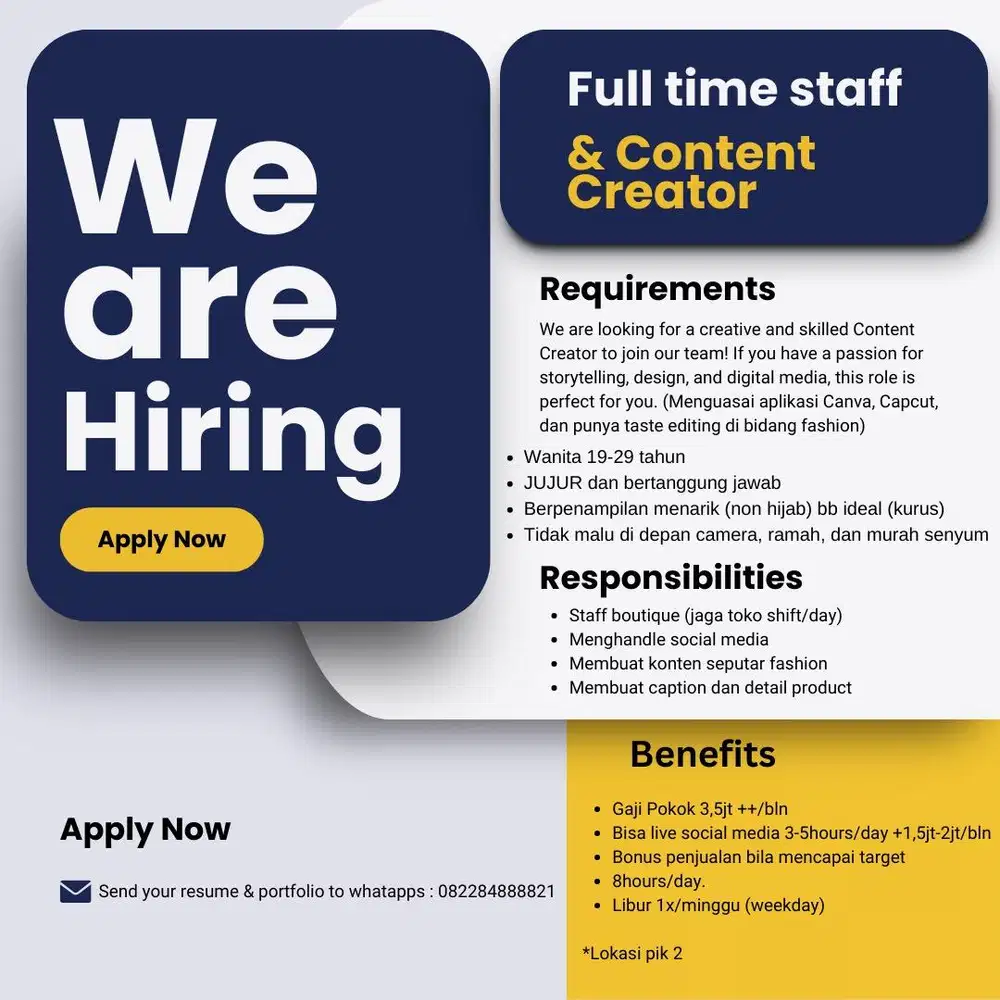 FULLTIME STAFF & CONTENT CREATOR