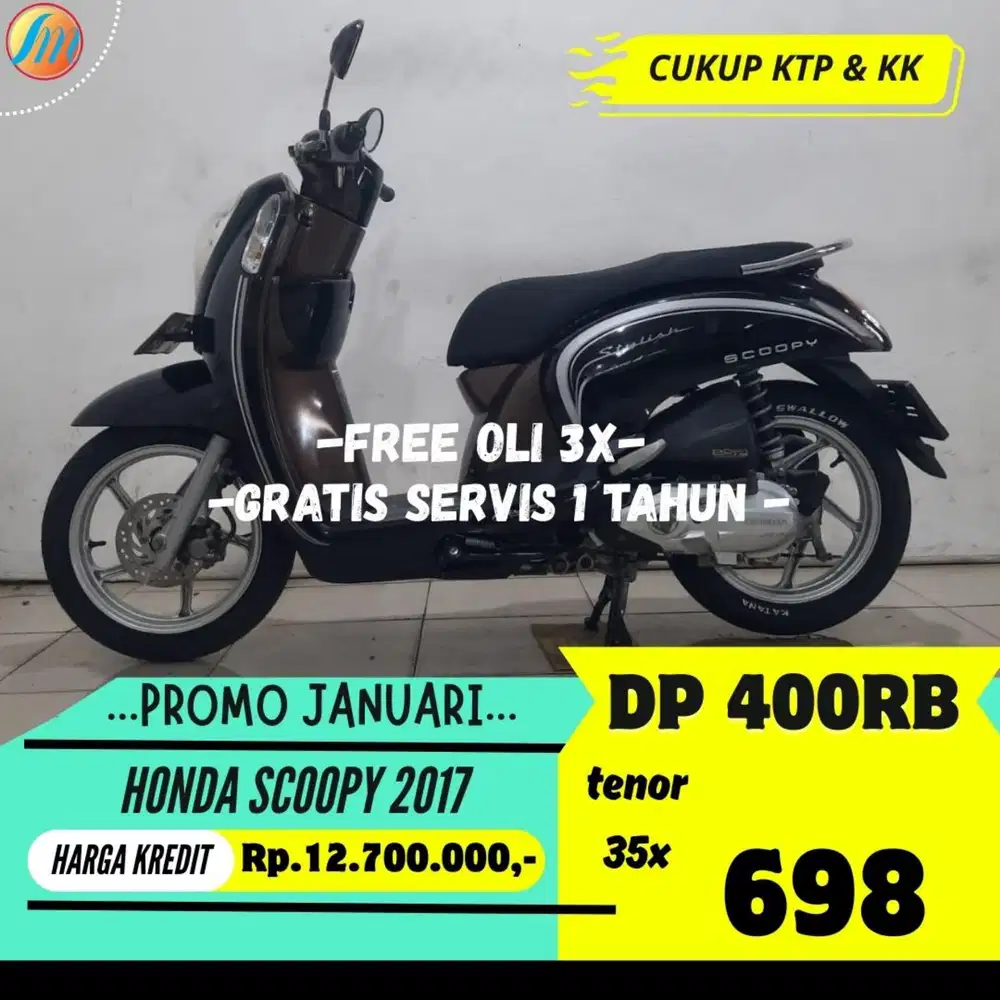 JUAL CEPAT HONDA SCOOPY 2017 PAJAK PANJANG SURAT LENGKAP BERGARANSI