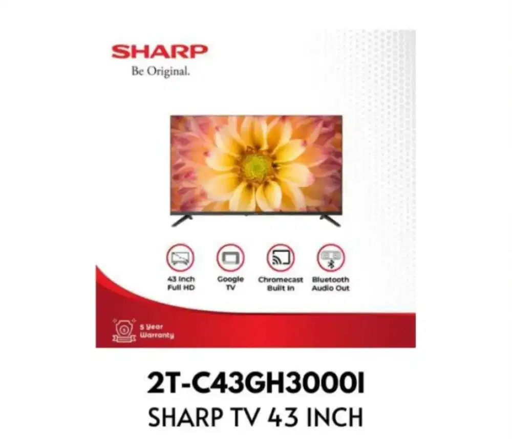 Sharp Led TV 43inch Google Smart TV 43GH3000i Garansi 5th