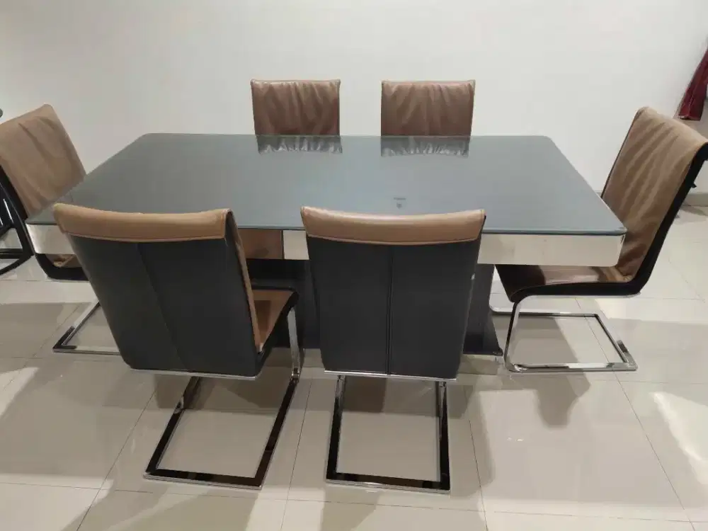 Set Meja Makan Modern Minimalis 6 Kursi