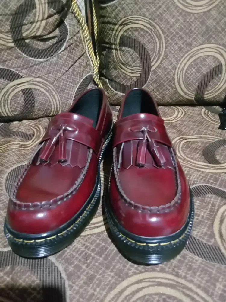 sepatu kulit original loafers moc tasseled oxblood