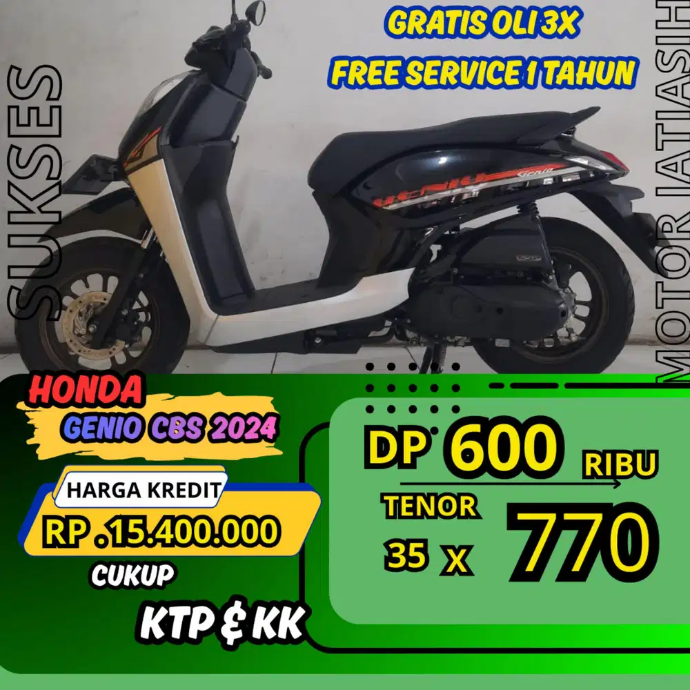 Dp murah honda genio cbs 2024 dp 600 ribu bisa cash/kredit