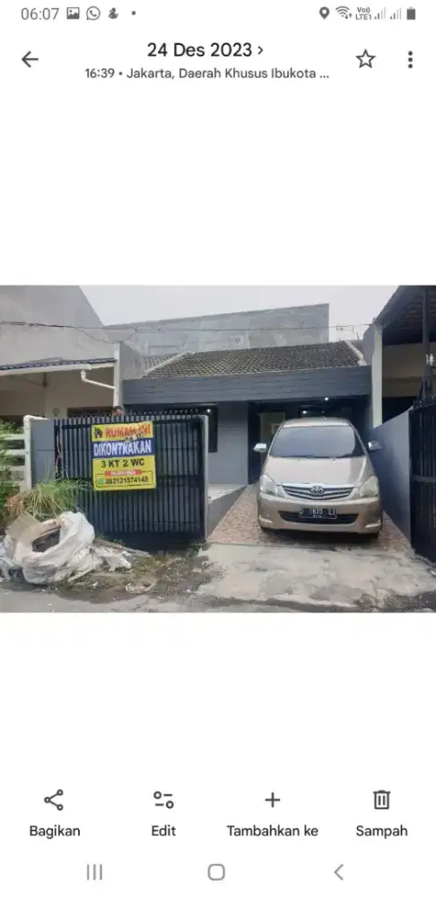 Disewakan/ dijual  strategis perumahan taman kota daan mogot jakbar