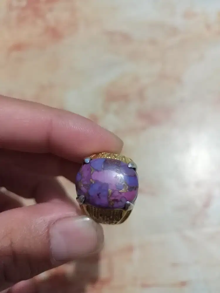 jual cepat cincin batu pirus urat emas