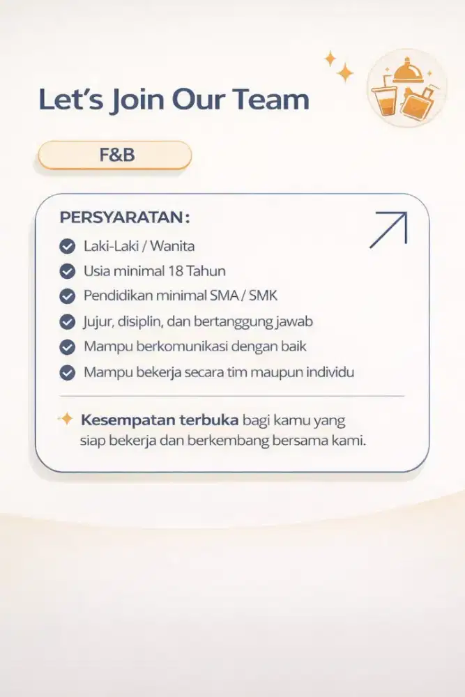 Lowongan kerja FnB