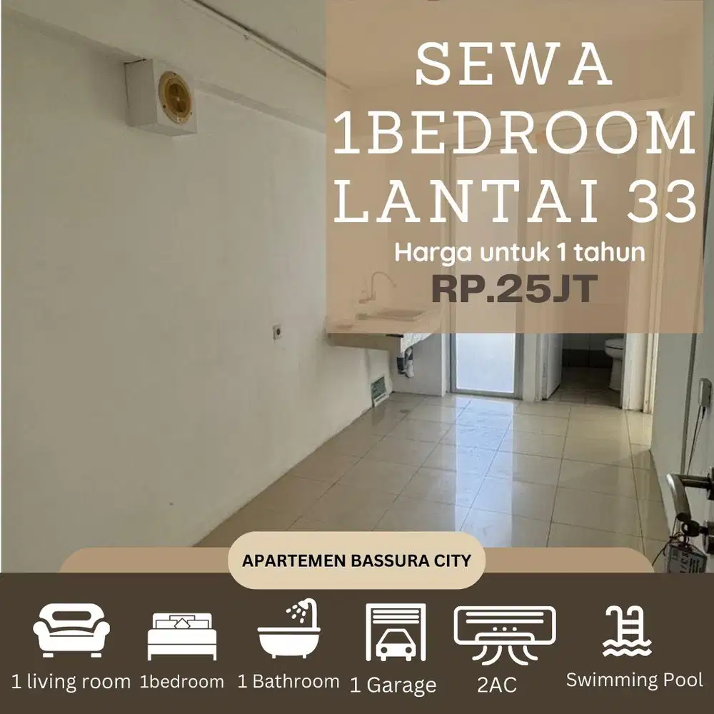 sewa 1 kamar kosongan jarang ada apartemen bassura city