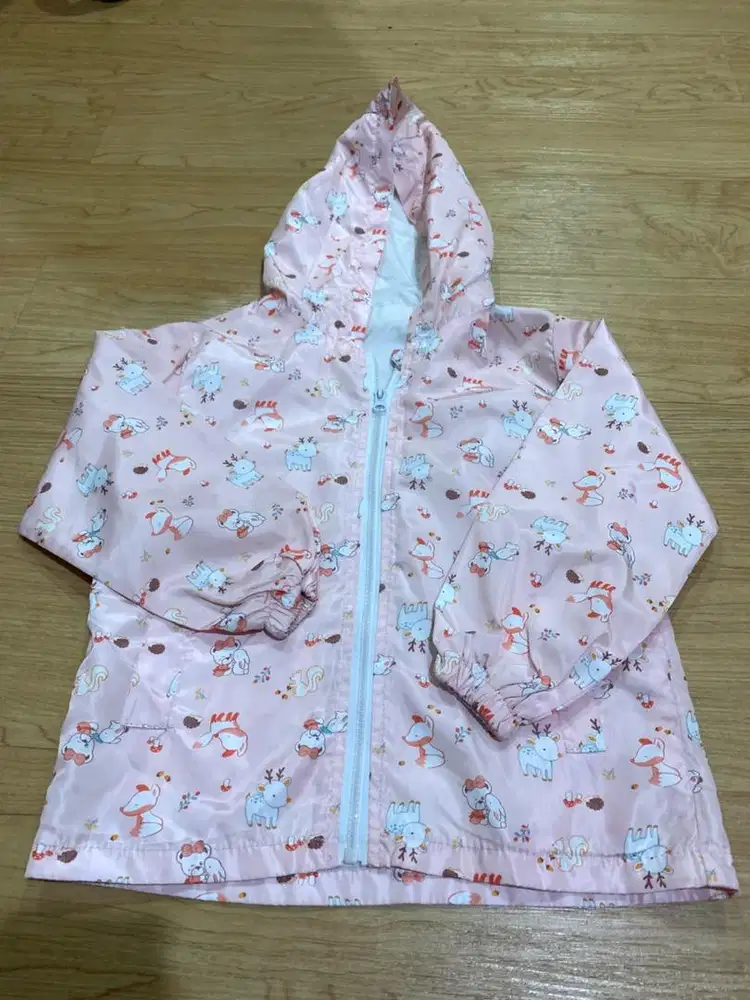 Jaket Anak Pink Muda dan Topi