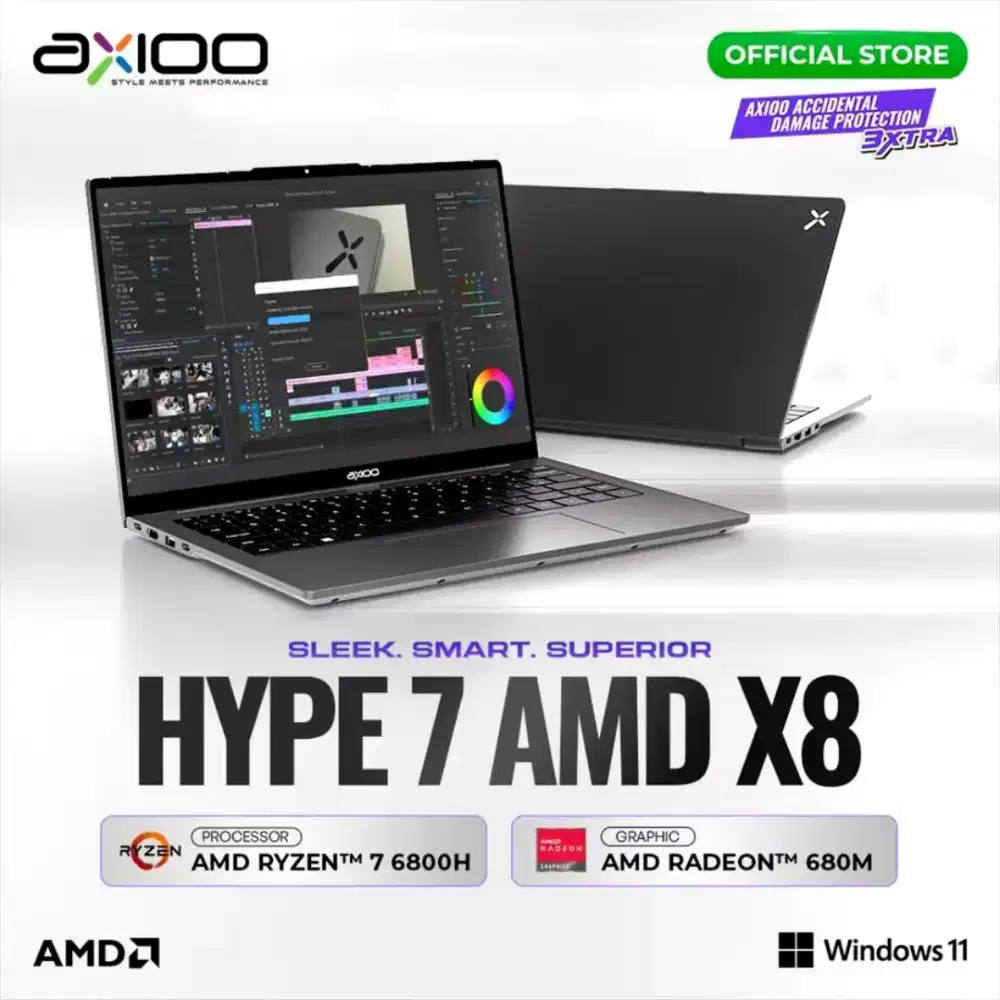 Laptop Axioo hype 7 x8 AMD raizen 6800H RAM 16 GB, SSD 512 GB