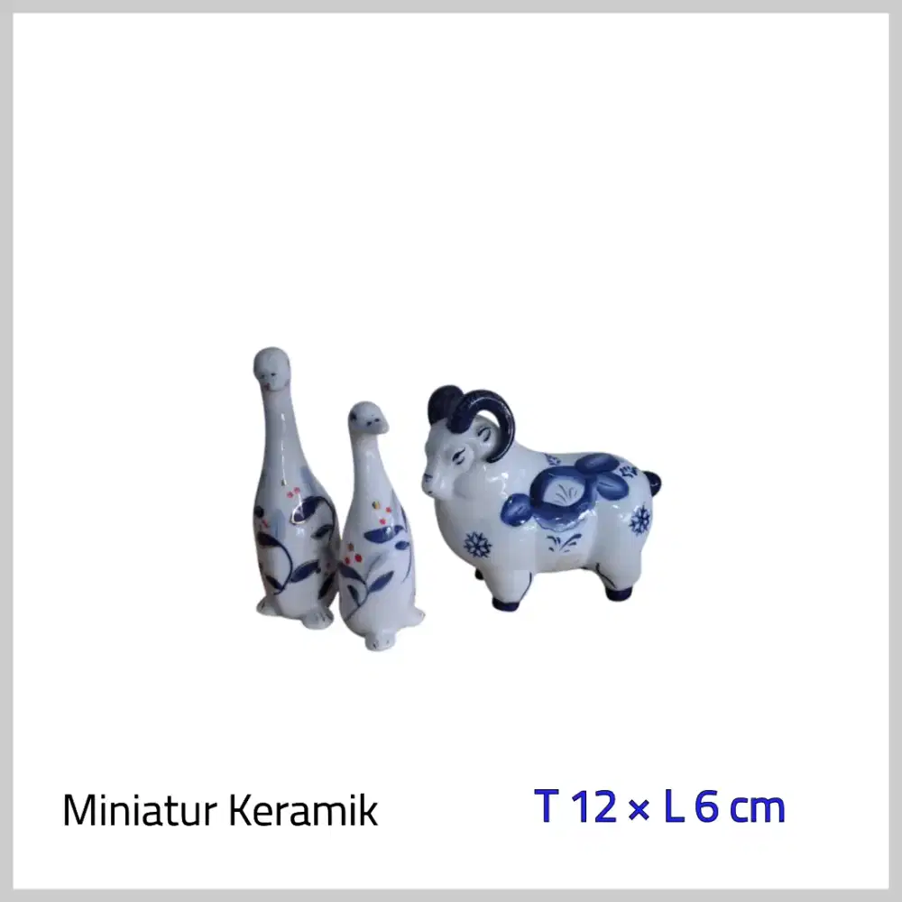 Pajangan Hiasan Keramik Bebek Domba ( 3 pcs )