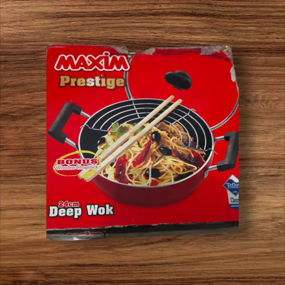 Panci Wajan Teflon + Saringan dan Tutup Temperglass