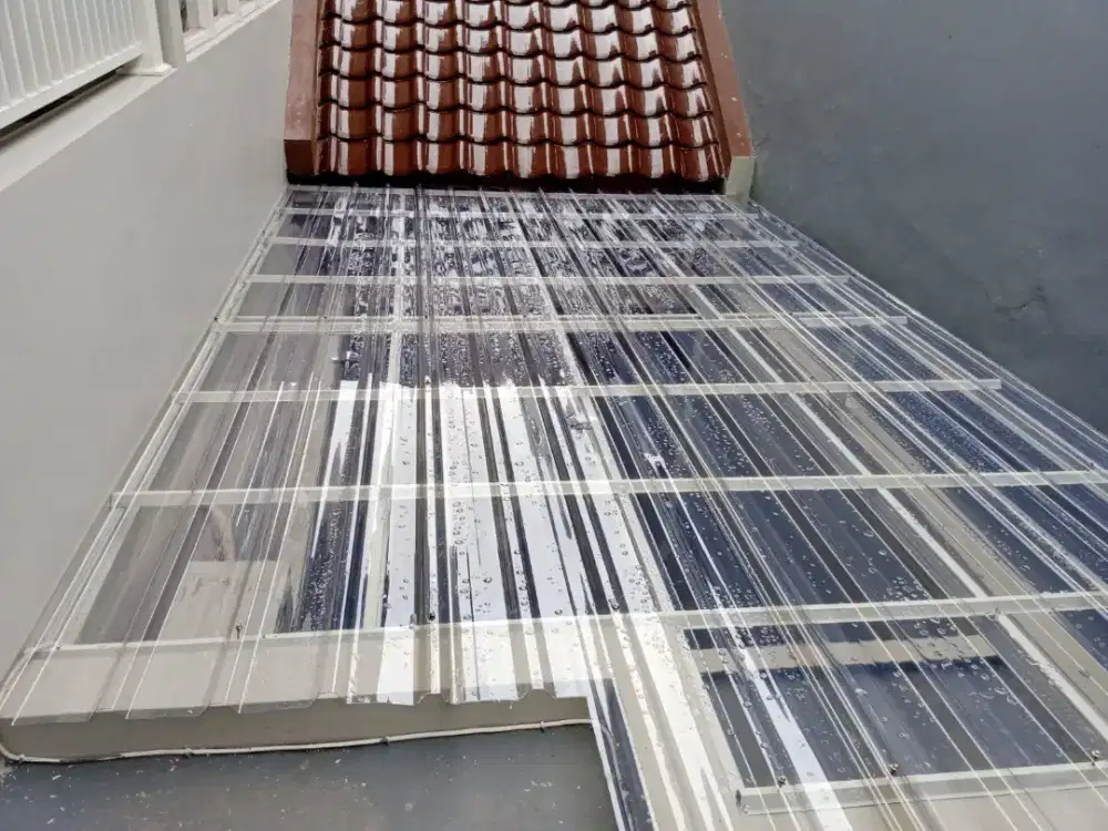 Rangka baja ringan dan plafon pvc, kanopi baja ringan