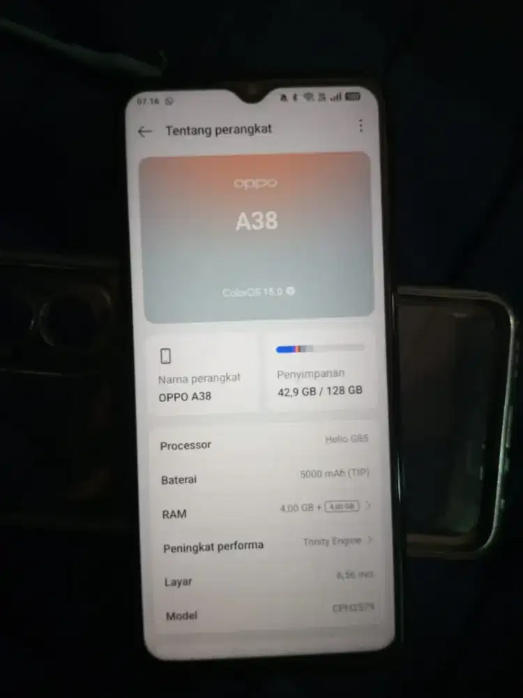 Oppo a38 4+4/128 batangan mulussss TT bt tidak nambah