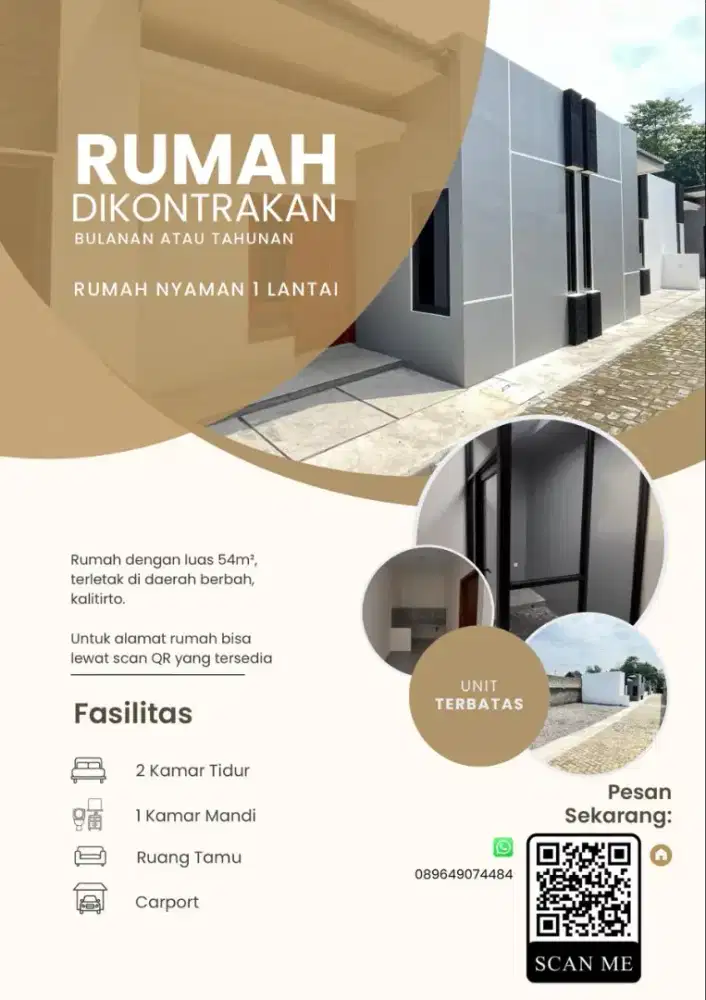RUMAH DISEWAKAN BULANAN / TAHUNAN