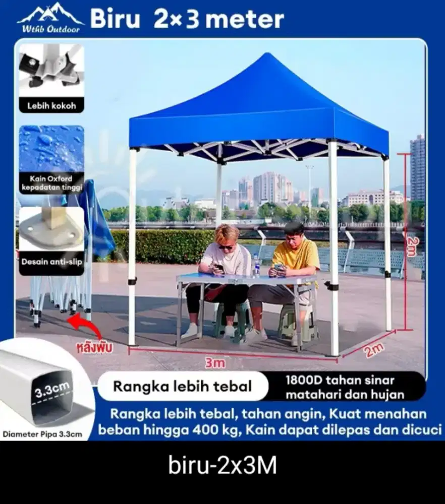 JUAL CPT TENDA LIPAT 2X3 NO MINUS