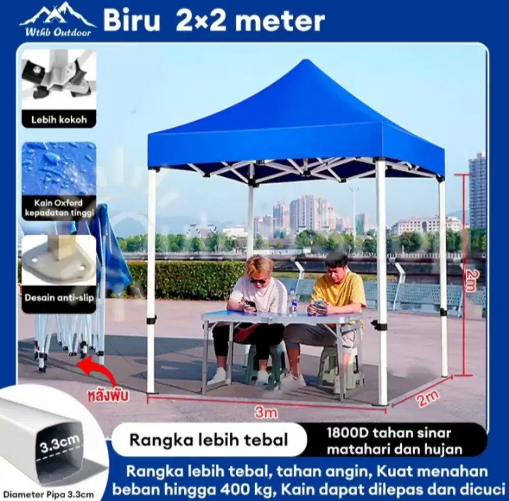 JUAL CPT TENDA LIPAT 2X2 NO MINUS
