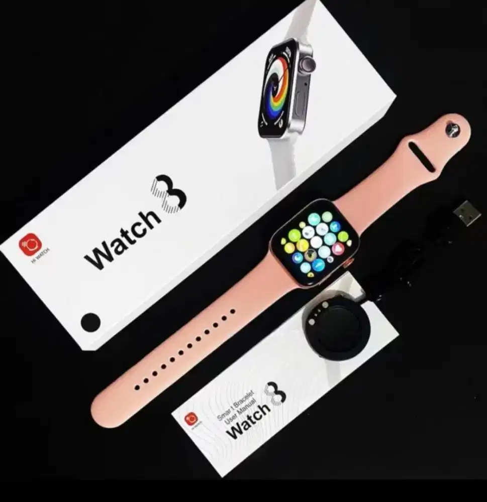 SMARTWATCH SERIES 8 APP HI WATCH ORIGINAL - Merah & Pink