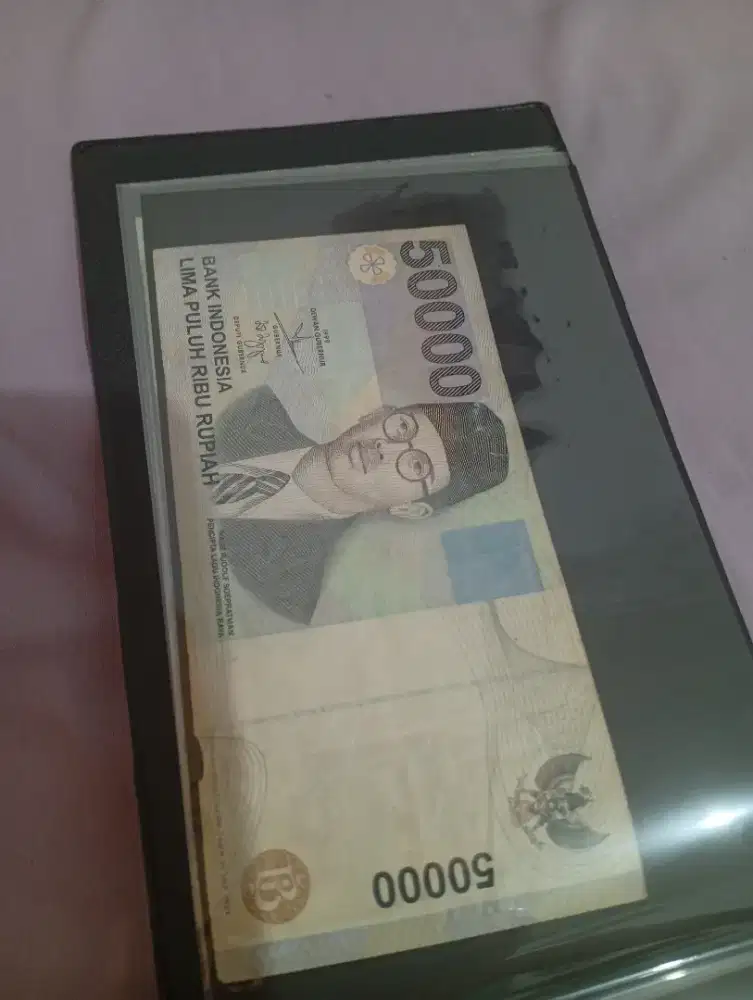 Uang kertas Supratman asli pecahan lima puluh ribu rupiah