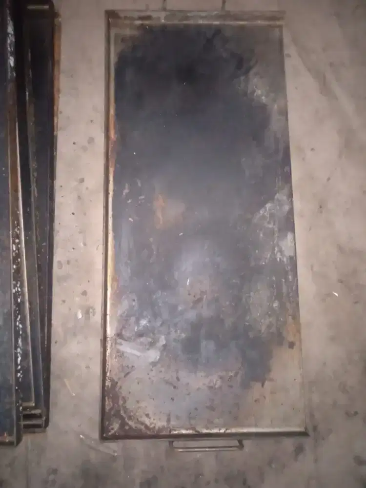 Wajan datar 90x40 plat datar baja hitam persegi panjang