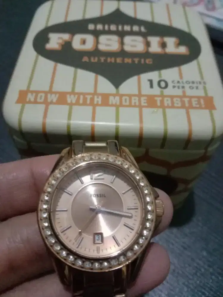 Jam wanita Fossil Riley Rose Gold Stainless Steel 