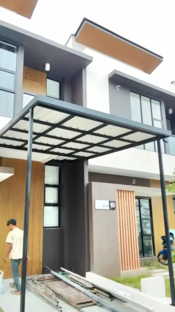 Kanopi alderon rangka besi hollo galvanis