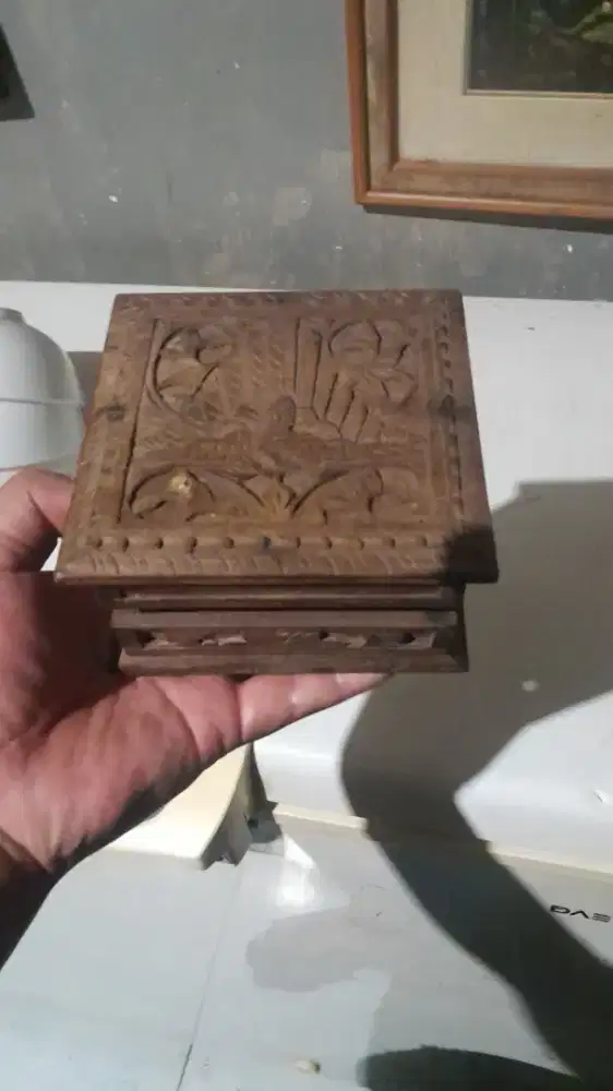 Kotak perhiasan kayu jati+asesoris