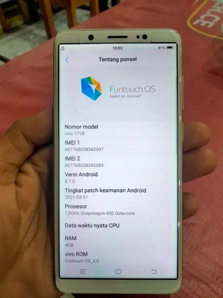 Vivo V7 4/32 Hp+charger