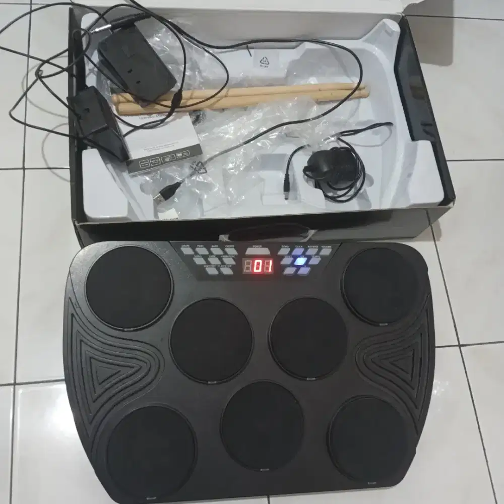 Drum pad Elektrik, bisa kick pad pedal bass  dg sensor piezo, Malang