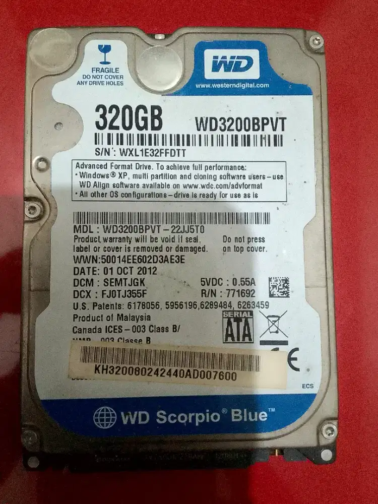 Harddisk Laptop WDC