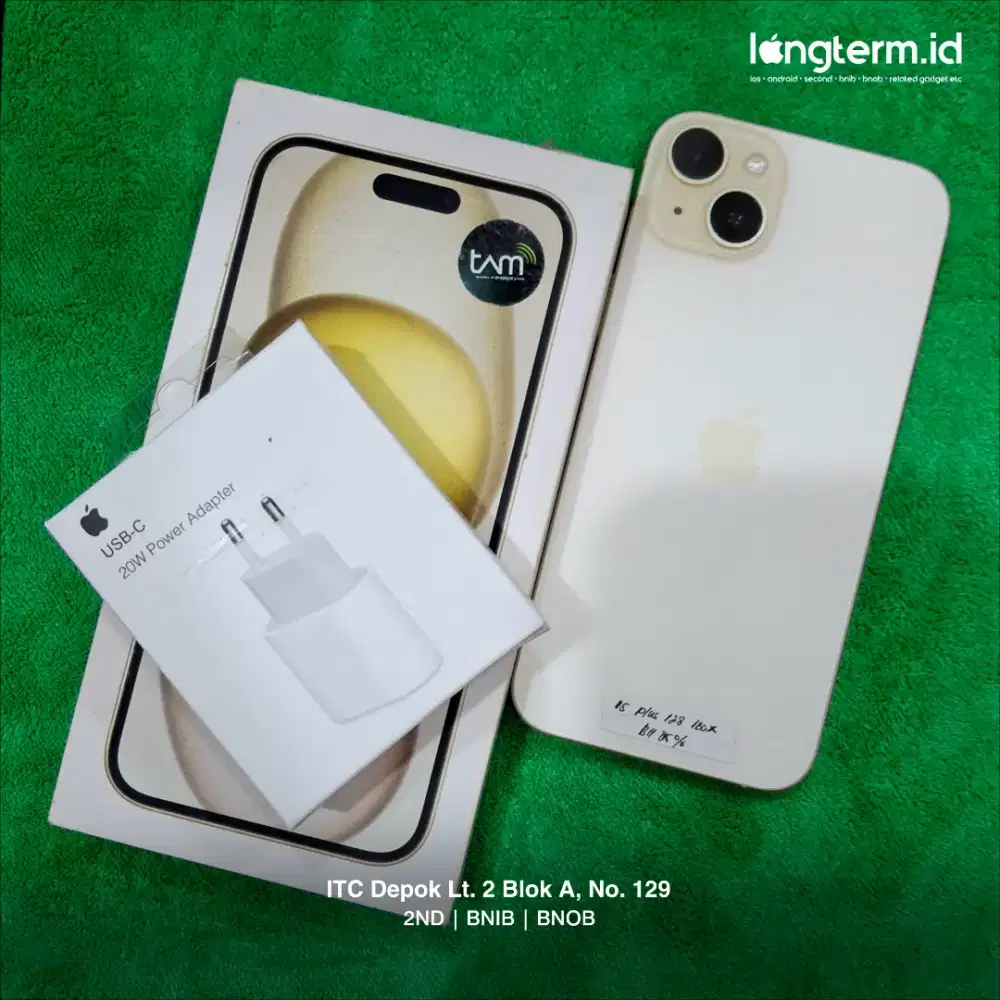 iPhone 15 Plus 128gb Yellow, iBox Full Ori Free Adapter