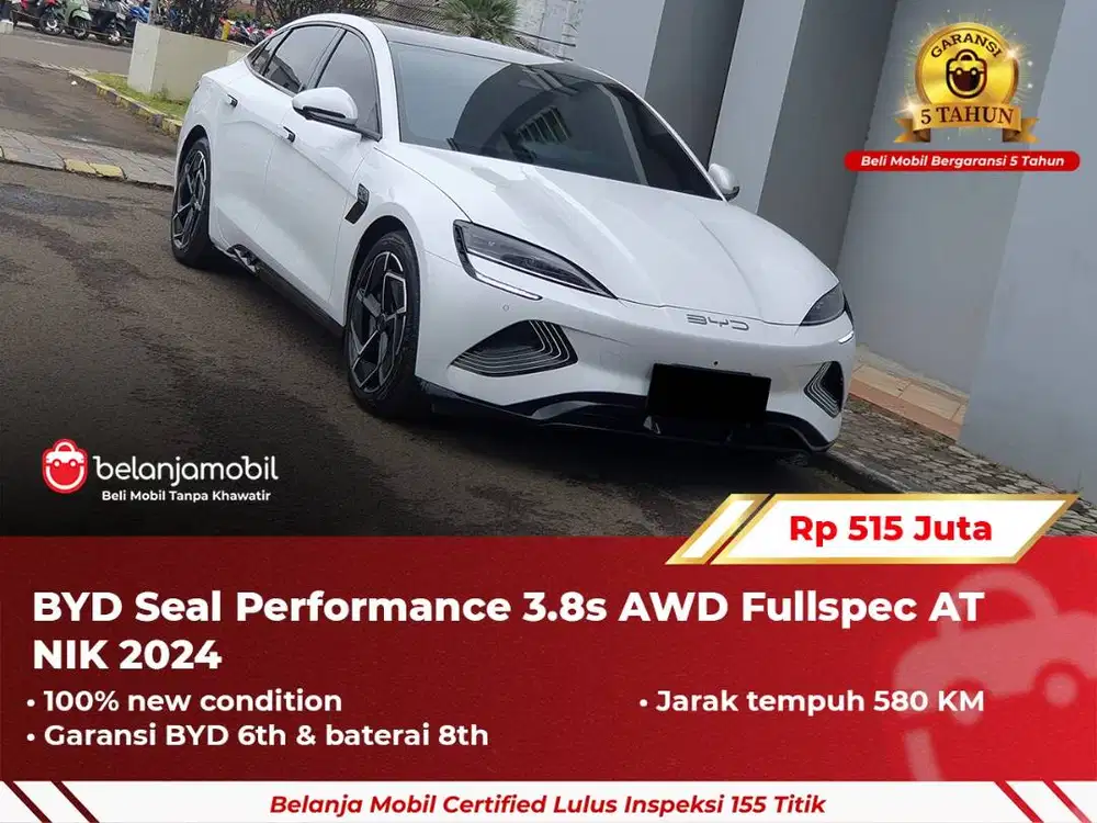 [ GARANSI 5TH ] BYD Seal Performance 3.8s AWD Fullspec AT 2024 2025