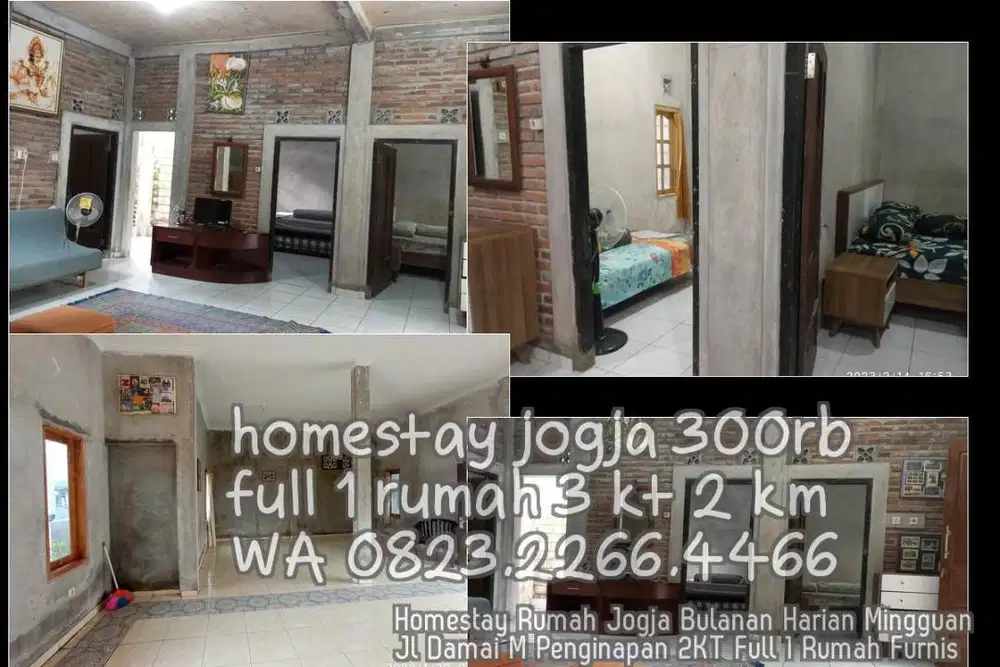 Homestay Rumah Jogja Bulanan Harian Mingguan Jl Damai M Penginapan 2KT